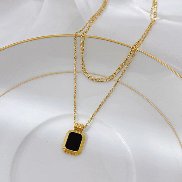 Black Double Chain Necklace