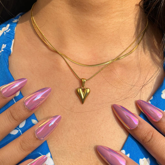 Heart Double Chain Necklace