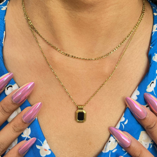 Black Double Chain Necklace