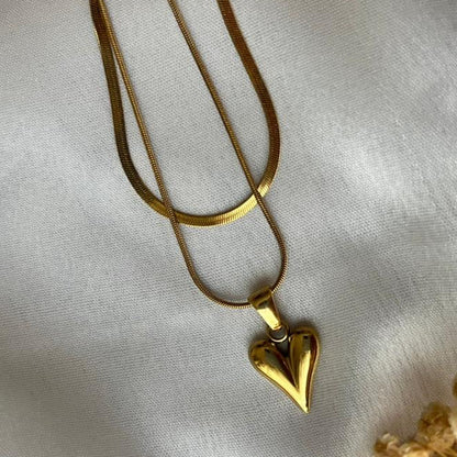 Heart Double Chain Necklace