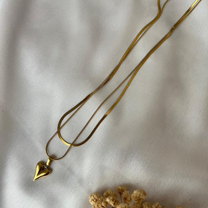 Heart Double Chain Necklace
