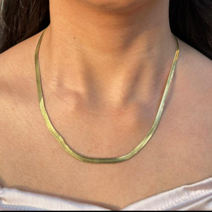 Golden Flat Chain Necklace