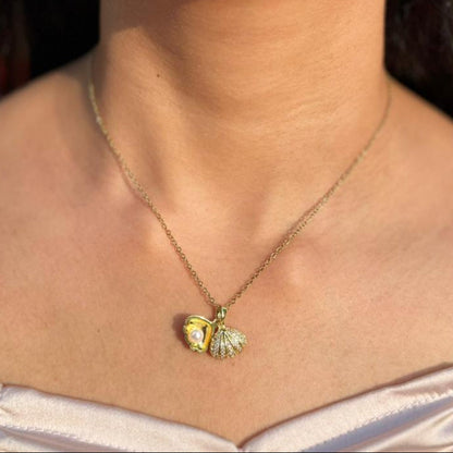 Golden Shell Pearl Necklace